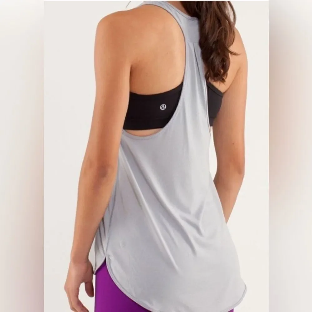 GUC Lululemon Women’s 105 F Singlet Athletic Workout Tank Silver Slate-  Size 6